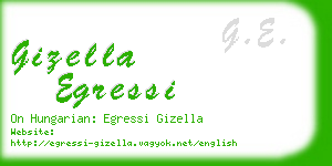 gizella egressi business card